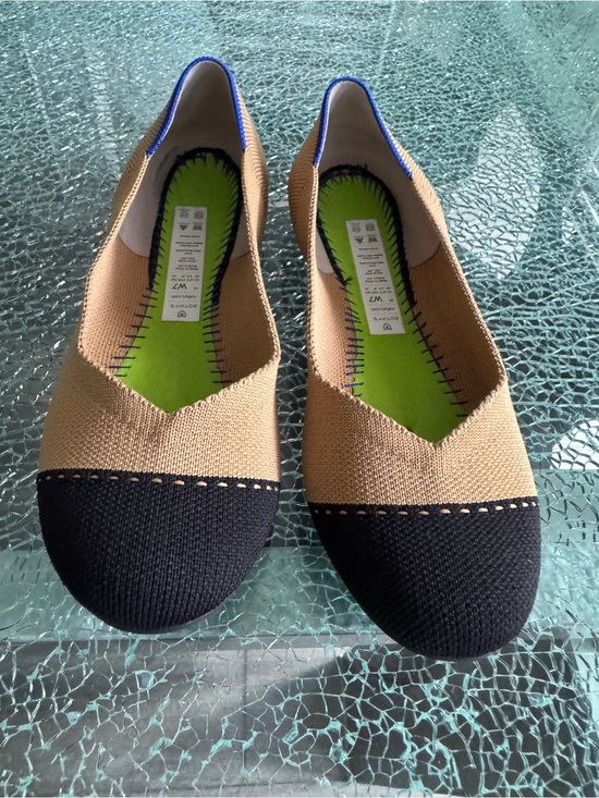 Rothy's Shoes - Rothy’s two-Tone Knit Ballet Flats - Black & Tan 7